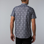 Kennington // Anchor Woven Button-Up // Navy (S)