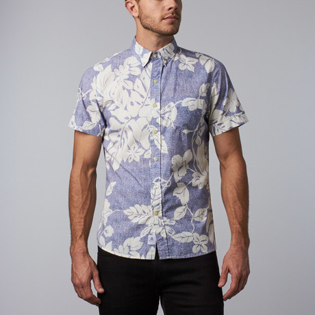 Kennington // Big Leaf Woven Button-Up // Indigo (S)