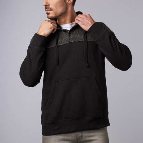 Distortion // Landyn Henley Hoodie // Black (XS)