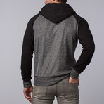Mitchell Raglan Henley Hoodie // Black (M)
