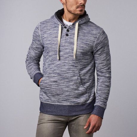 Tristen Henley Hoodie // Navy (XS)