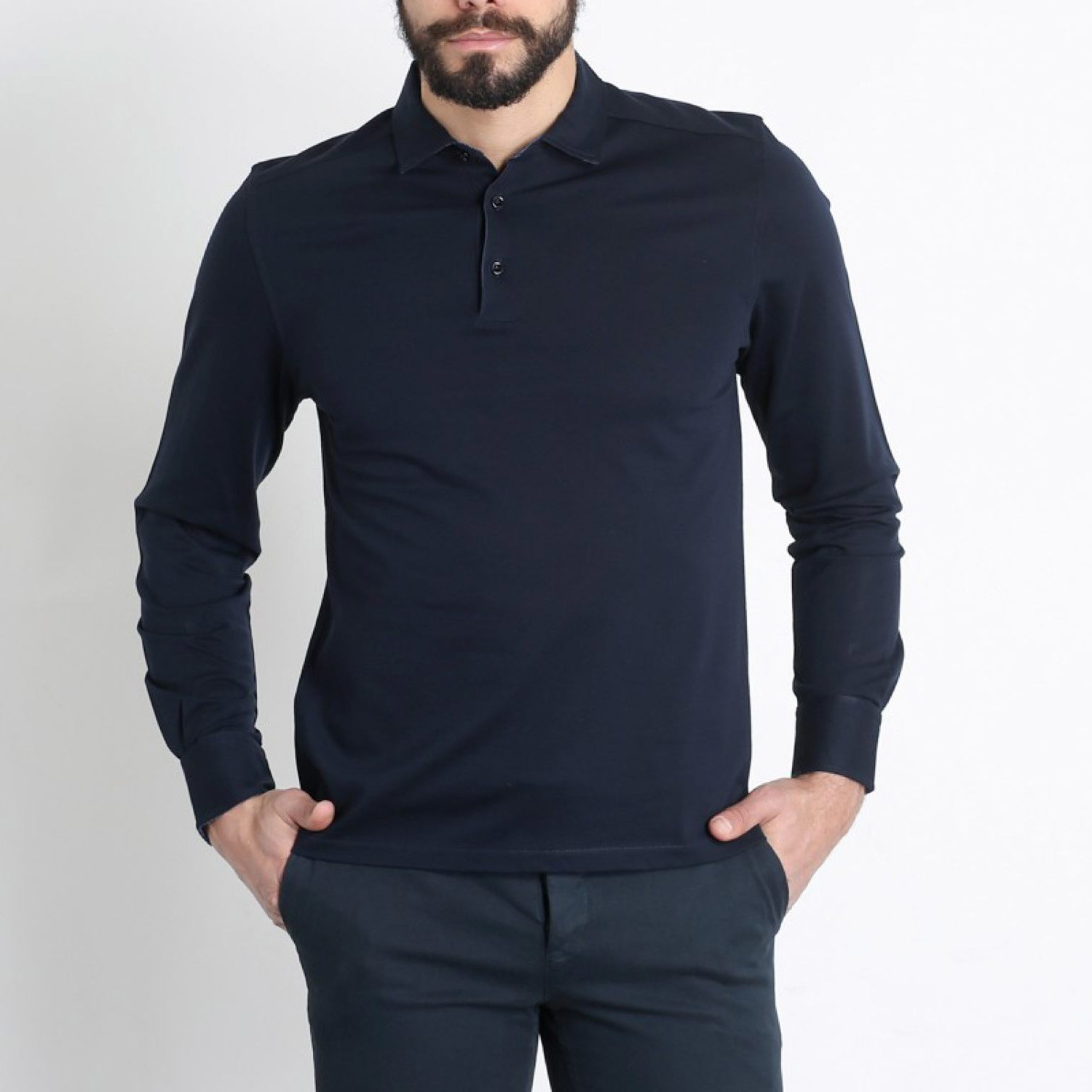 zegna long sleeve polo