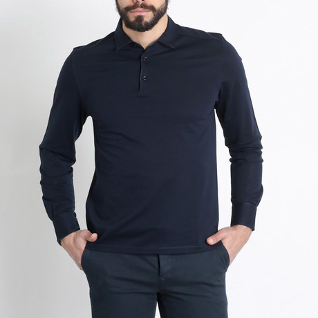 Ermenegildo Zegna // Long Sleeve Polo // Blue (S)