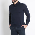 Ermenegildo Zegna // Hidden Placket Long Sleeve Polo // Navy Blue (M)