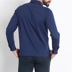 Ermenegildo Zegna // Hidden Placket Long Sleeve Polo // Blue (L)