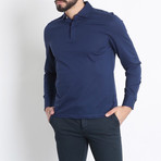 Ermenegildo Zegna // Hidden Placket Long Sleeve Polo // Blue (L)