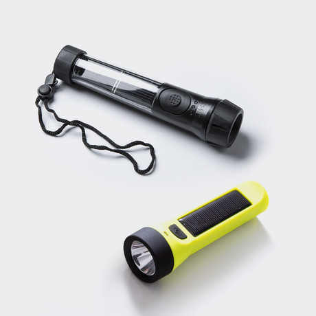 The Journey 160 Solar Flashlight/Charger + Model 40 Flashlight (Black)
