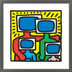 Untitled Pop Art (TV Family) (Black Wood Frame)