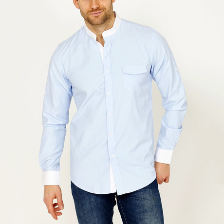 Gino Moa Collar Shirt // Light Blue (L)