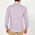 Ethan Gingham Button-Down Shirt // Light Blue + Pink (M)