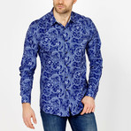 Grant Paisley Button-Up Shirt // Blue (L)