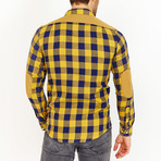 Milton Plaid Button-Up Shirt // Yellow + Navy (S)