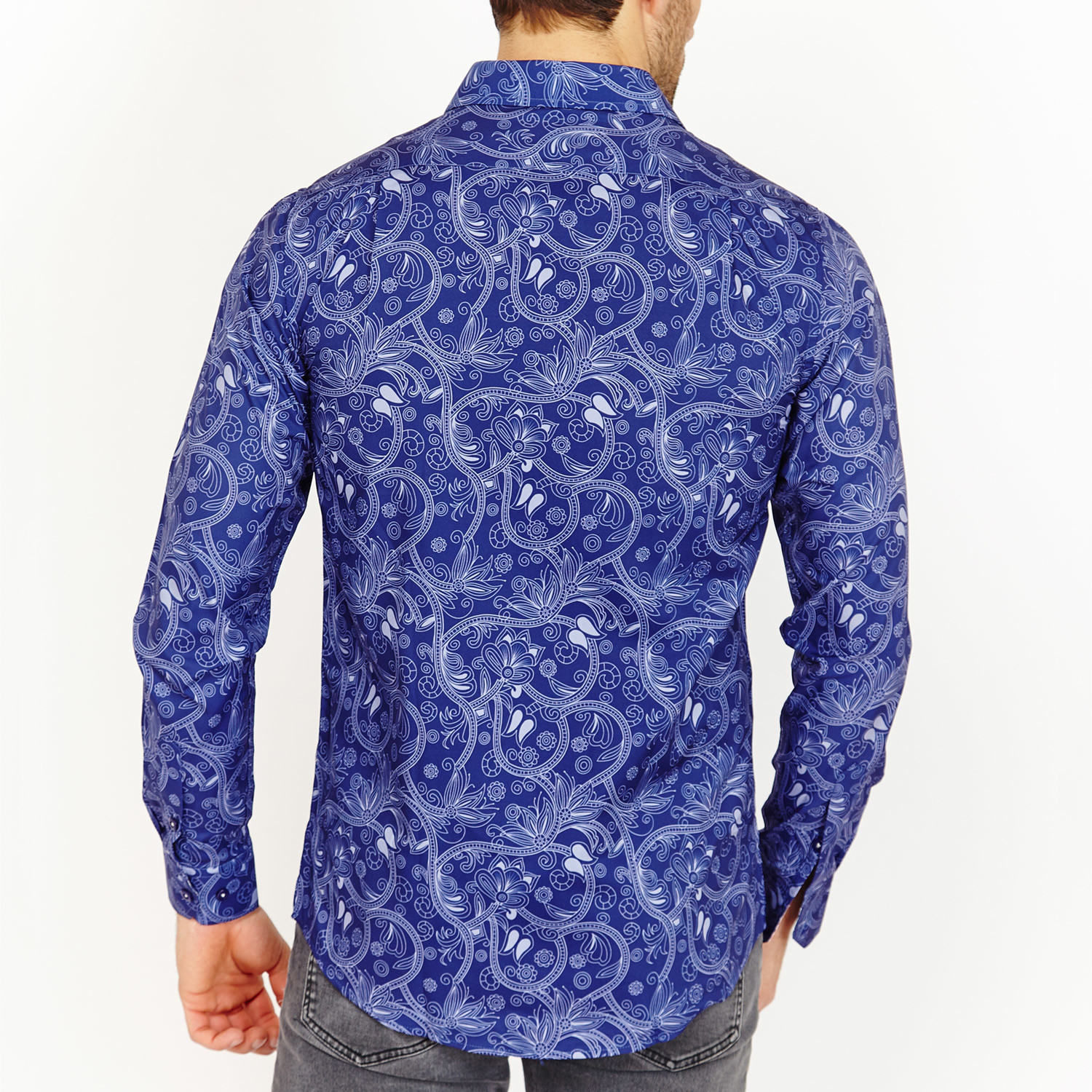 Grant Paisley Button-Up Shirt // Blue (XL) - Blanc - Touch of Modern