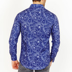 Grant Paisley Button-Up Shirt // Blue (M)