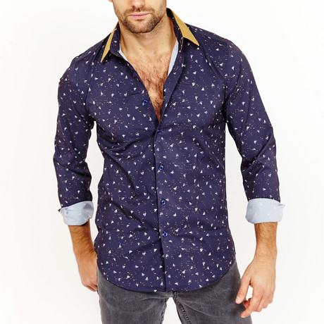 Farrel Button-Up Shirt // Dark Blue (S)
