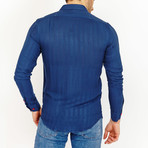 Baxter Stripe Button-Up Shirt // Royal Blue (L)