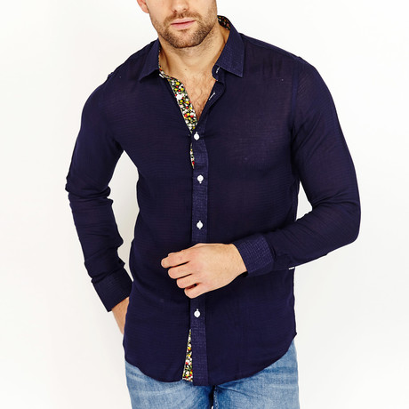 Plyer Button-Up Shirt // Slate + Navy (XL)