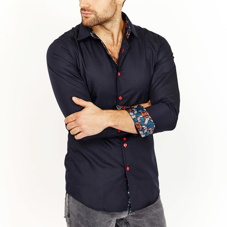 Phelps Button-Up Shirt // Navy (M)