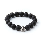 White Gold Gladiator Bracelet // Matte Onyx