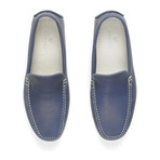 Leather Moccasin // Blue (Euro: 40.5)