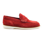 Suede Penny Loafer // Red (Euro: 40.5)