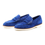 Suede Penny Loafer // Blue (Euro: 39.5)