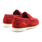 Suede Penny Loafer // Red (Euro: 40.5)