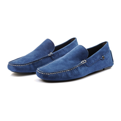 Suede Moccasin // Blue (Euro: 39.5)