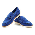 Suede Penny Loafer // Blue (Euro: 39.5)