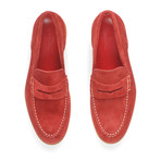 Suede Penny Loafer // Red (Euro: 40.5)