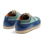 Color Block Wingtip Brogue Espadrille // Blue + Green (Euro: 43.5)