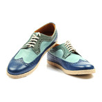 Color Block Wingtip Brogue Espadrille // Blue + Green (Euro: 43.5)