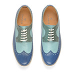 Color Block Wingtip Brogue Espadrille // Blue + Green (Euro: 43.5)