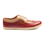 Color Block Wingtip Derby Espadrille // Maroon + Tan (Euro: 40)