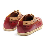 Color Block Wingtip Derby Espadrille // Maroon + Tan (Euro: 40)