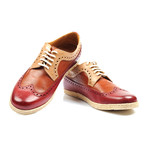 Color Block Wingtip Derby Espadrille // Maroon + Tan (Euro: 40)