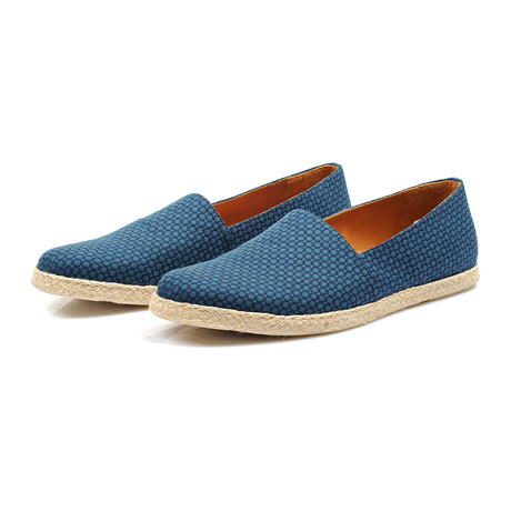 Printed Canvas Espadrille // Teal + Tan (Euro: 40)