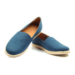 Printed Canvas Espadrille // Teal + Tan (Euro: 43.5)