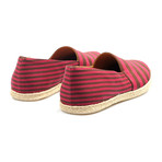 Striped Canvas Espadrille // Red + Brown (Euro: 43.5)