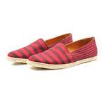 Striped Canvas Espadrille // Red + Brown (Euro: 43.5)