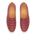 Striped Canvas Espadrille // Red + Brown (Euro: 43.5)