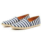 Striped Canvas Espadrille // Navy + White (Euro: 40)