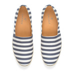 Striped Canvas Espadrille // Navy + White (Euro: 40)