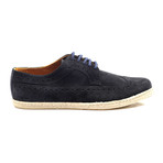 Suede Wingtip Brogue Espadrille // Black (Euro: 41)