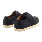 Suede Wingtip Brogue Espadrille // Black (Euro: 41)