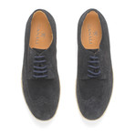 Suede Wingtip Brogue Espadrille // Black (Euro: 41)