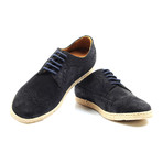 Suede Wingtip Brogue Espadrille // Black (Euro: 41)