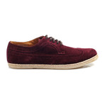 Suede Wingtip Brogue Espadrille // Maroon (Euro: 40)