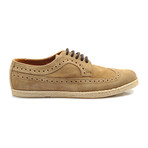 Suede Wingtip Brogue Espadrille // Tan (Euro: 40)