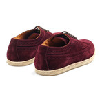 Suede Wingtip Brogue Espadrille // Maroon (Euro: 40)